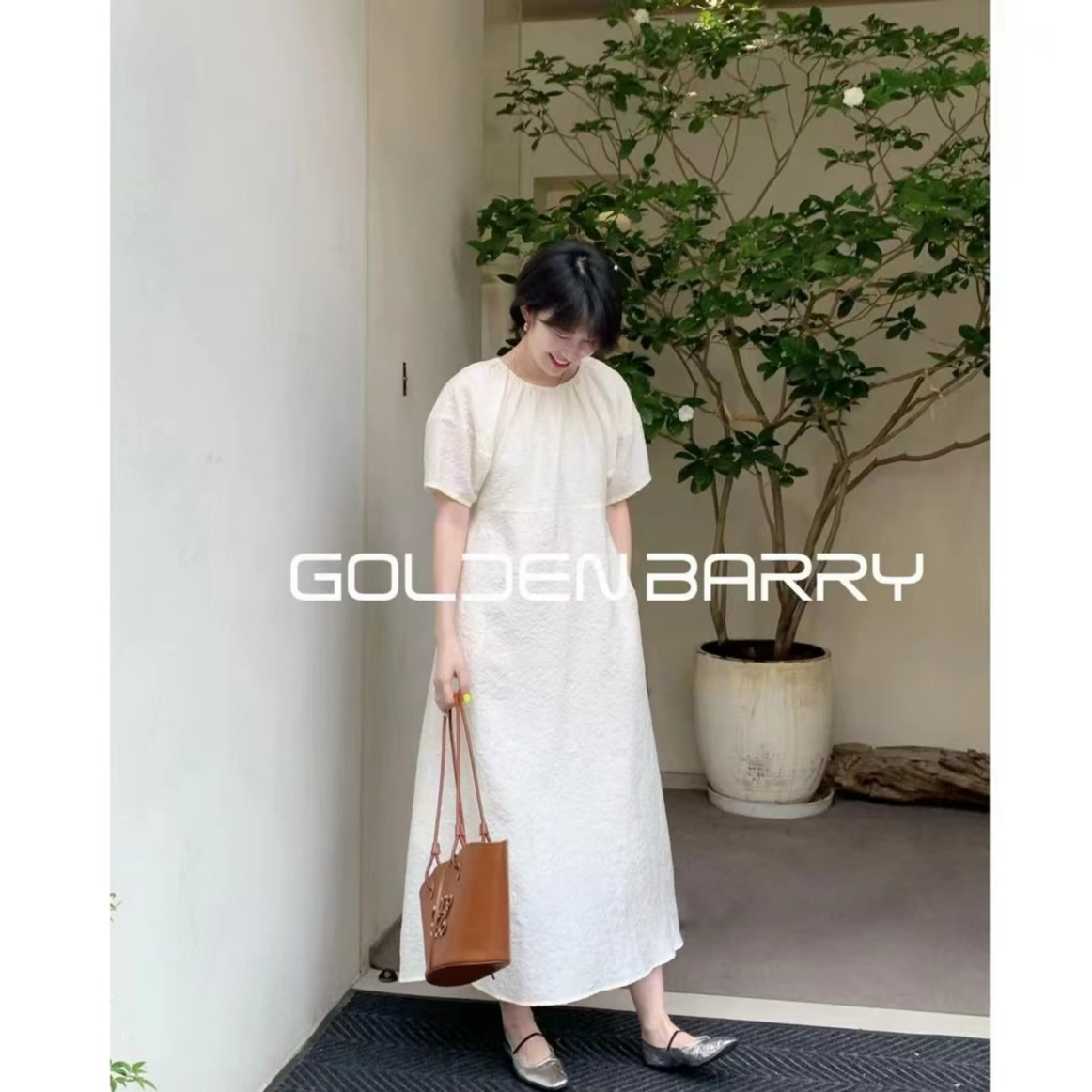 【返季福 利】301191温柔风泡泡袖连衣裙【微瑕】