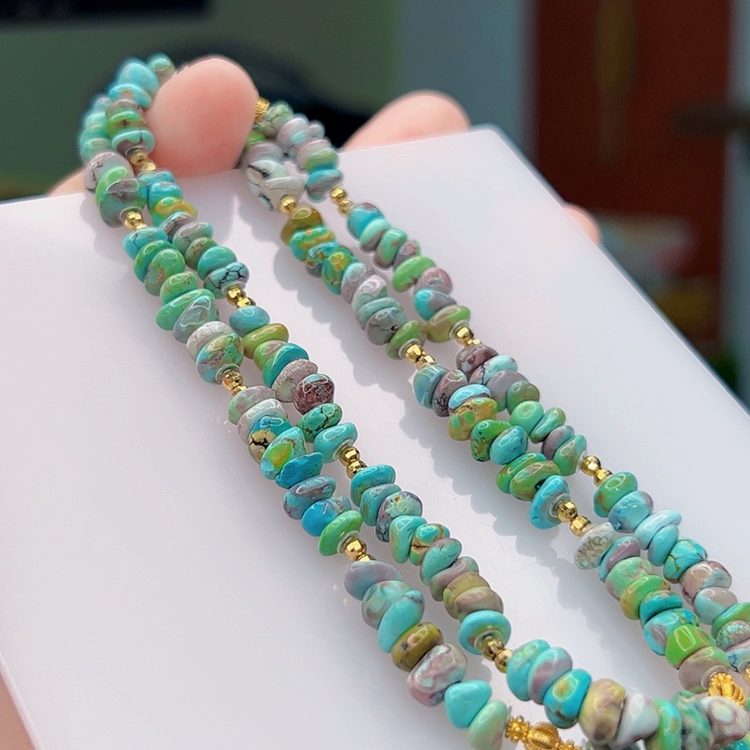 绿松石珠宝奇石18K金镶嵌