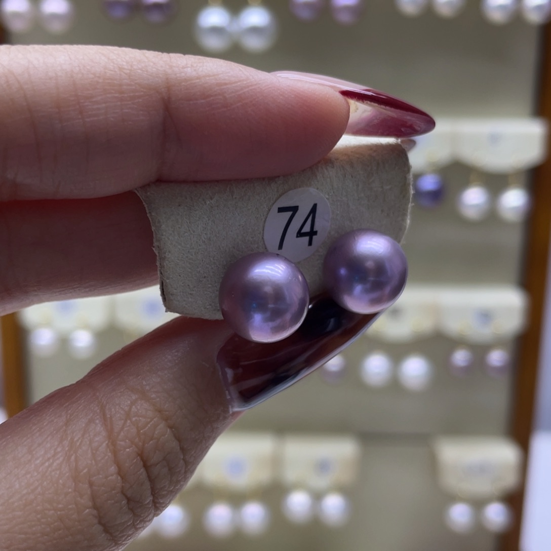 淡水珍珠耳饰18K金镶嵌