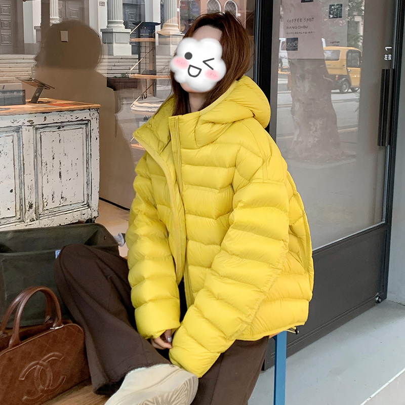 2025时尚百搭韩系保暖连帽排骨服女冬季新款袄手塞衣外套