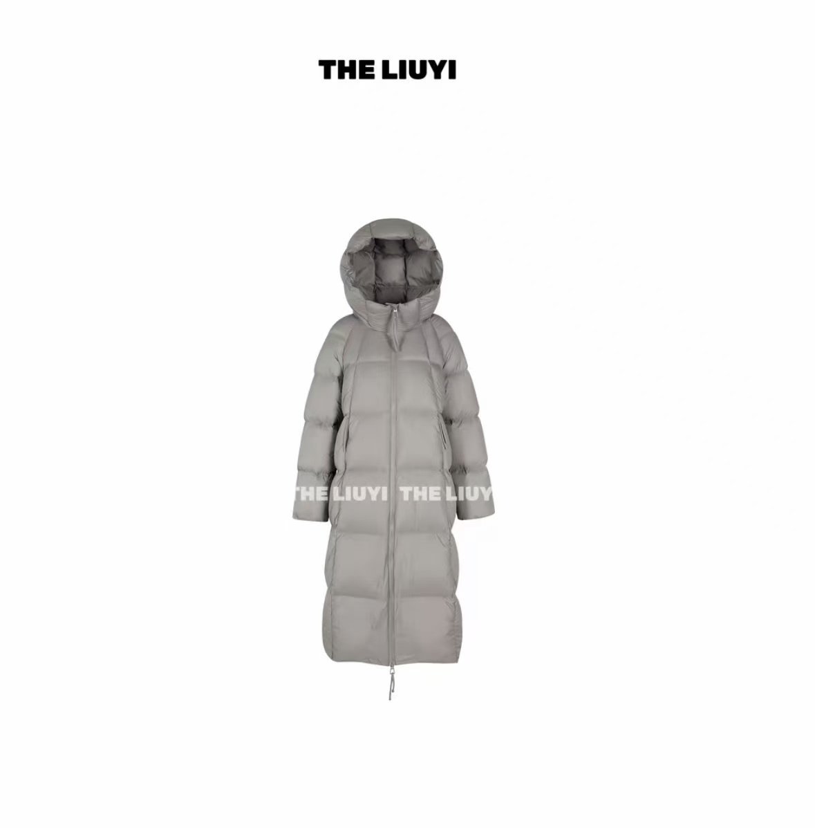 【LIUYI】90白鸭绒冬季保暖中长款连帽羽绒服2427/2656