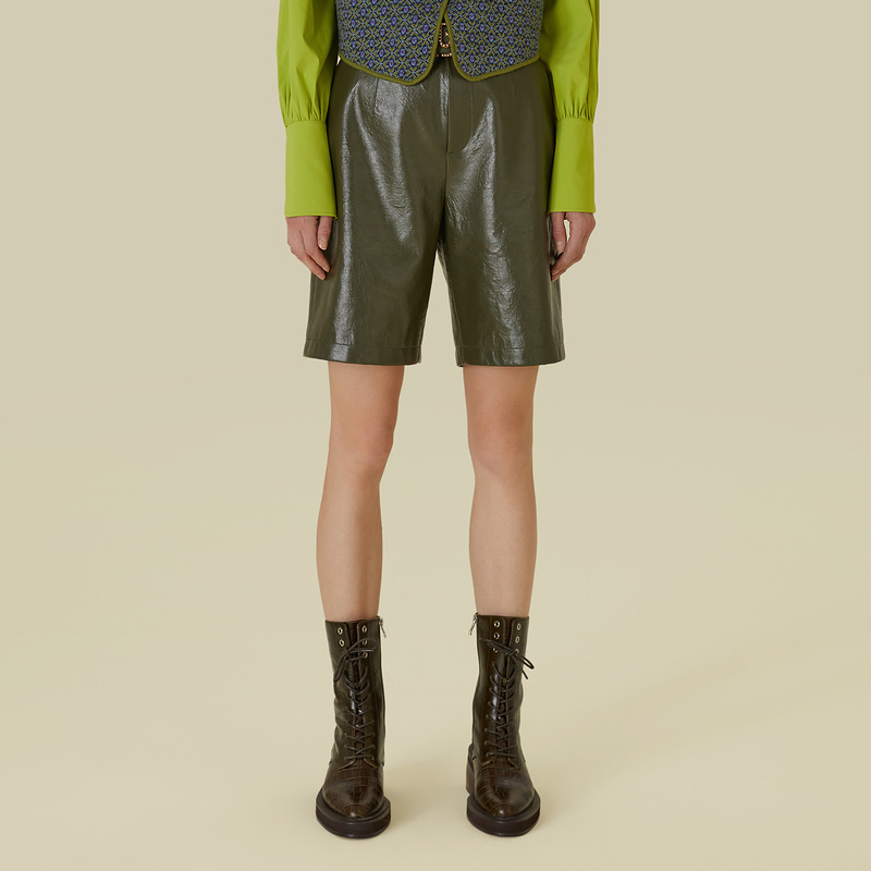 【小花】D63通勤PU休闲裤5E4K79021