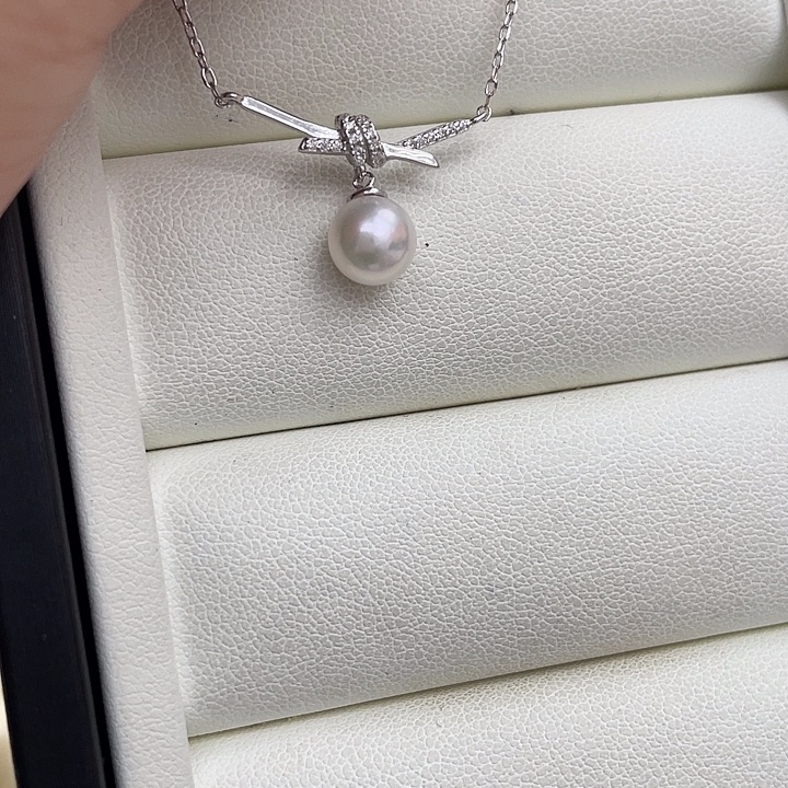 海水珍珠银S925镶嵌颈饰