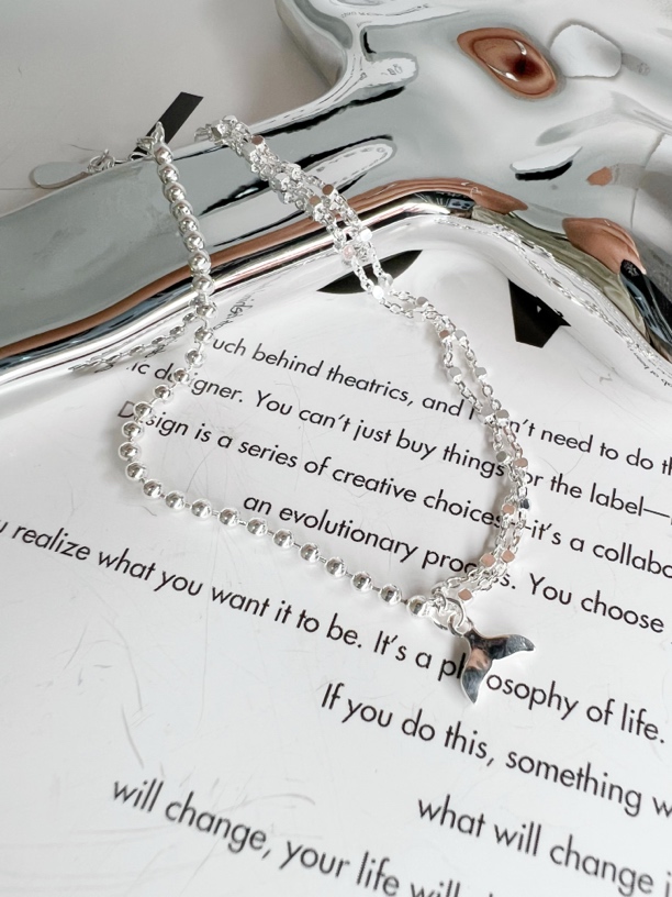 925银手链 日韩时尚百搭设计感鱼尾银手链