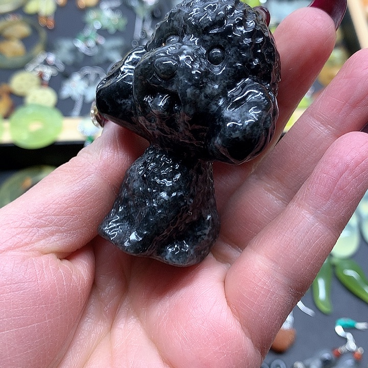 蛇纹石玉手把件未镶嵌