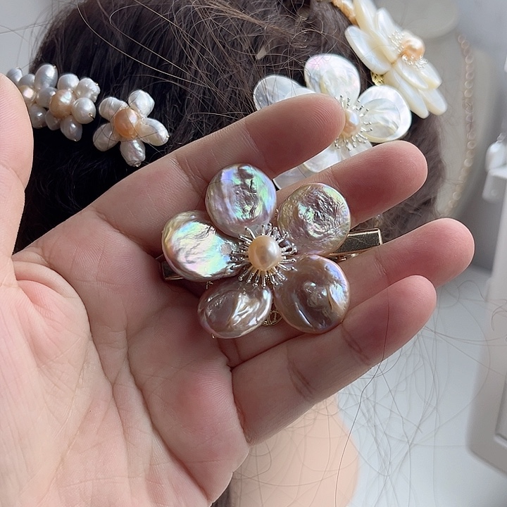 未镶嵌发夹淡水珍珠