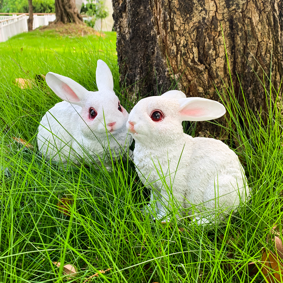 红眼兔子家居摆件客厅花园庭院幼儿园装饰雕塑仿真可爱动物工艺品