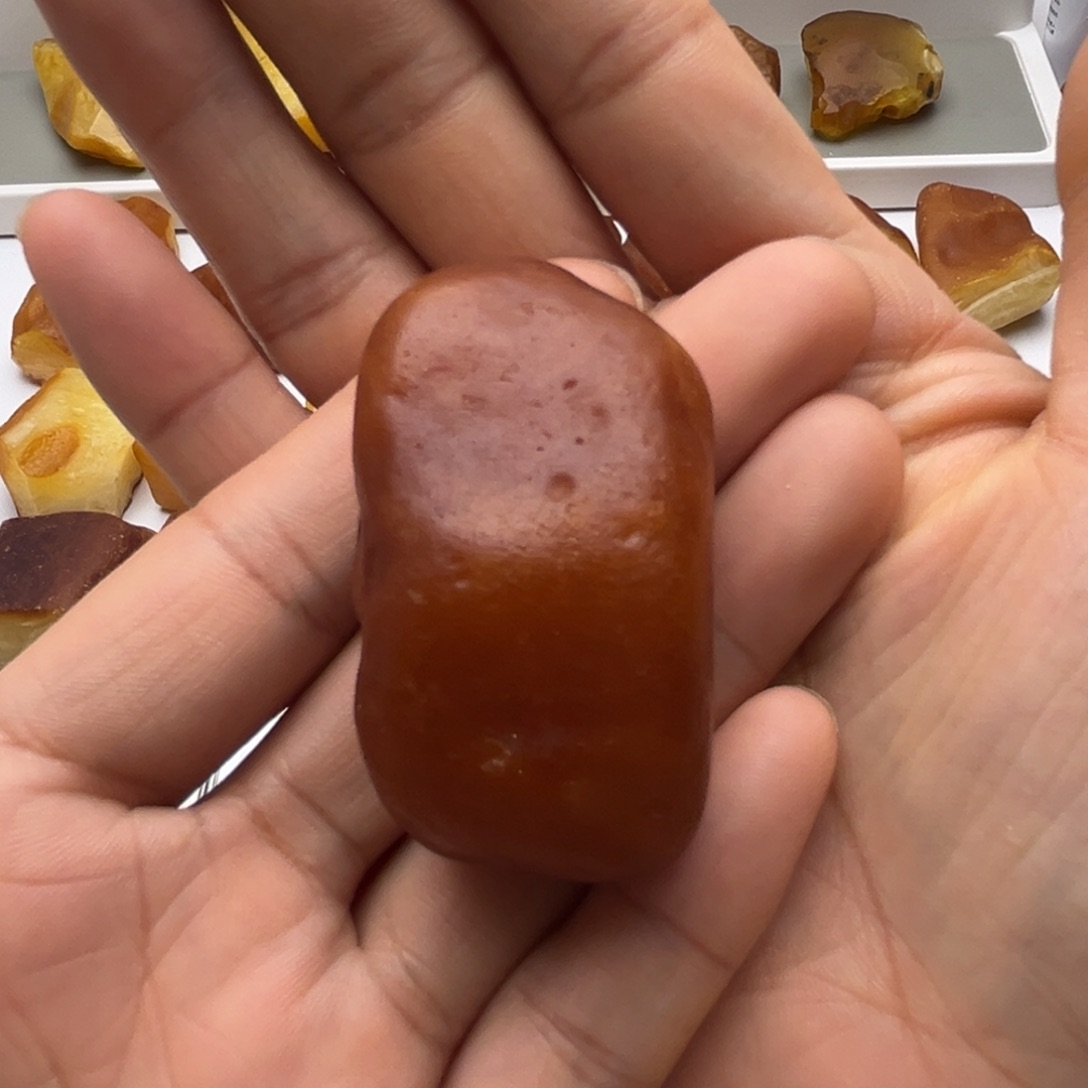 定制琥珀未镶嵌蜜蜡定制原石手把
