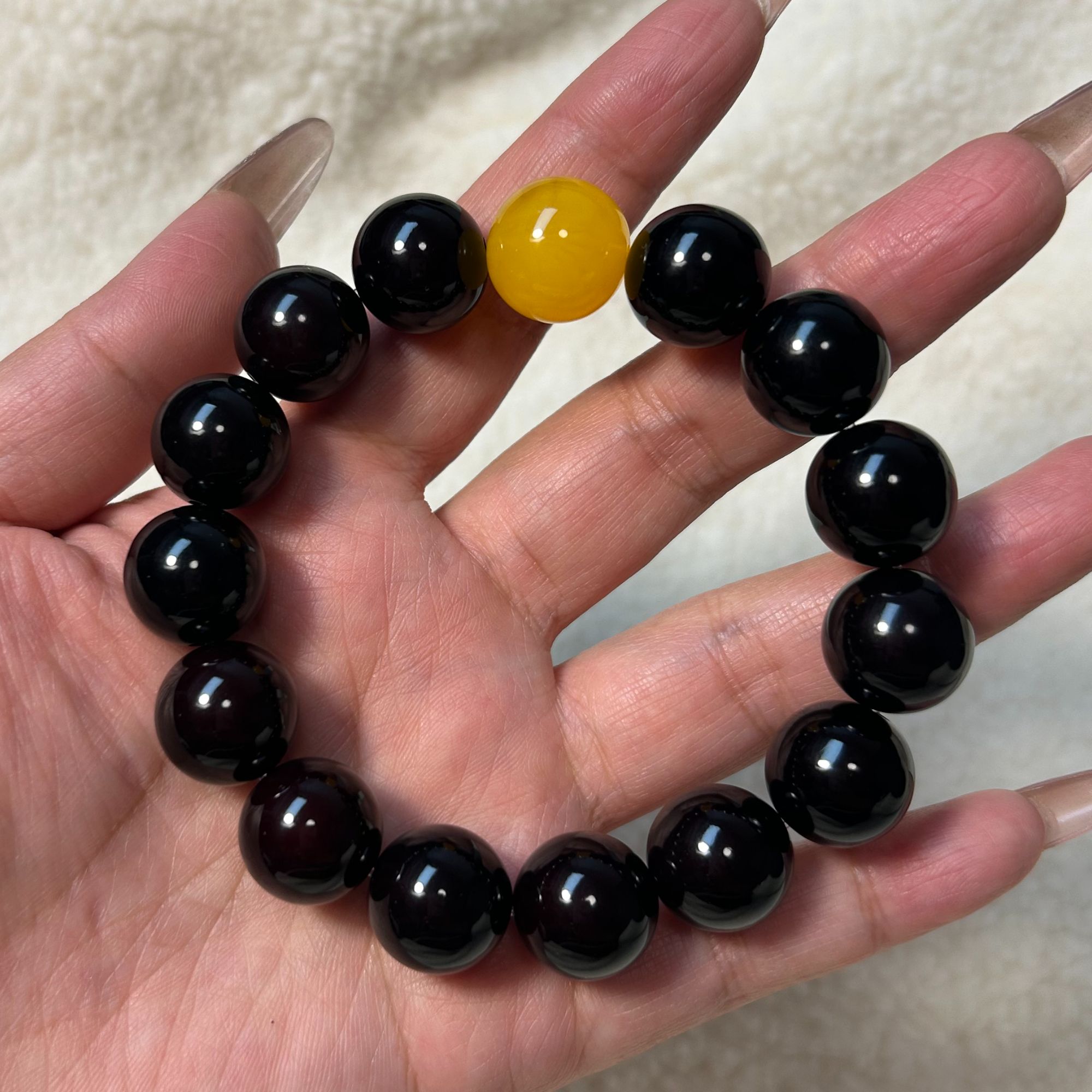 十年风化菩提老料15mm大珠单圈手串文玩高端手链男女款赠送盘玩袋