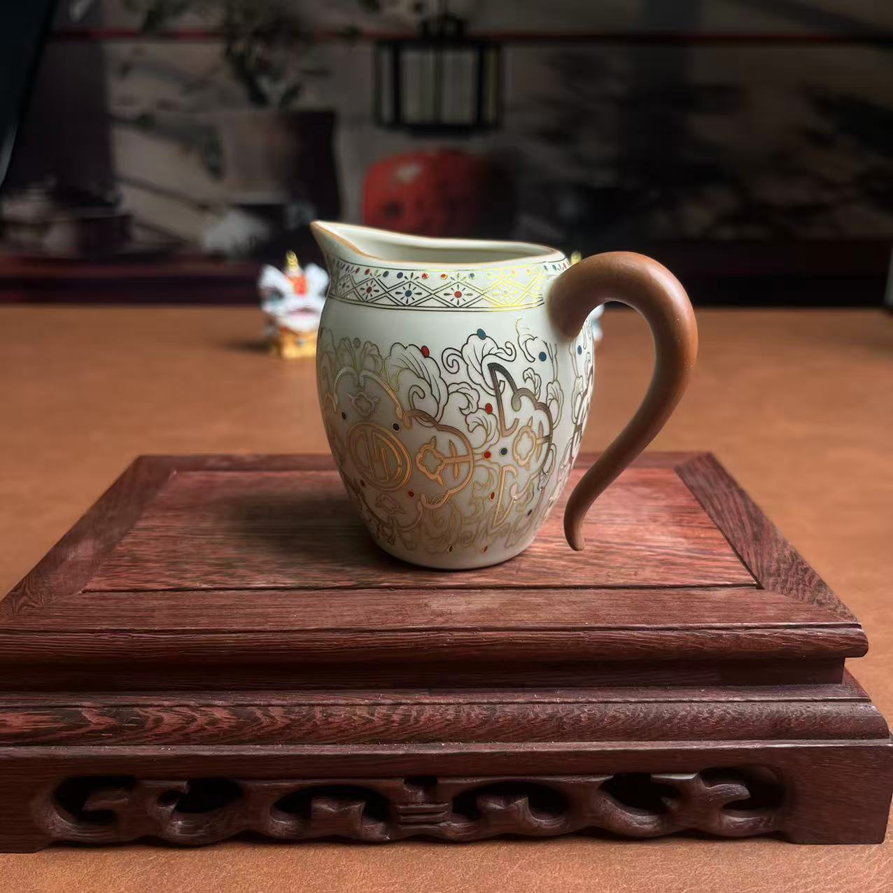 汝窑敦煌（欢喜）美人尖公道杯-6108