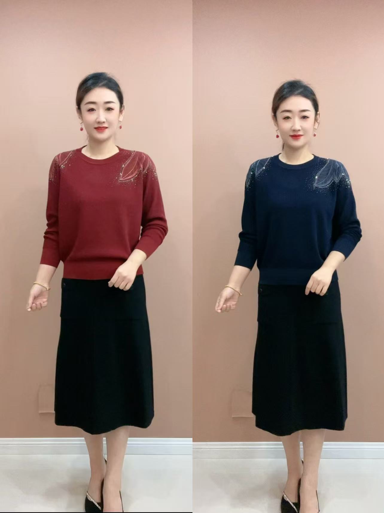 双肩落叶长袖衫ELL