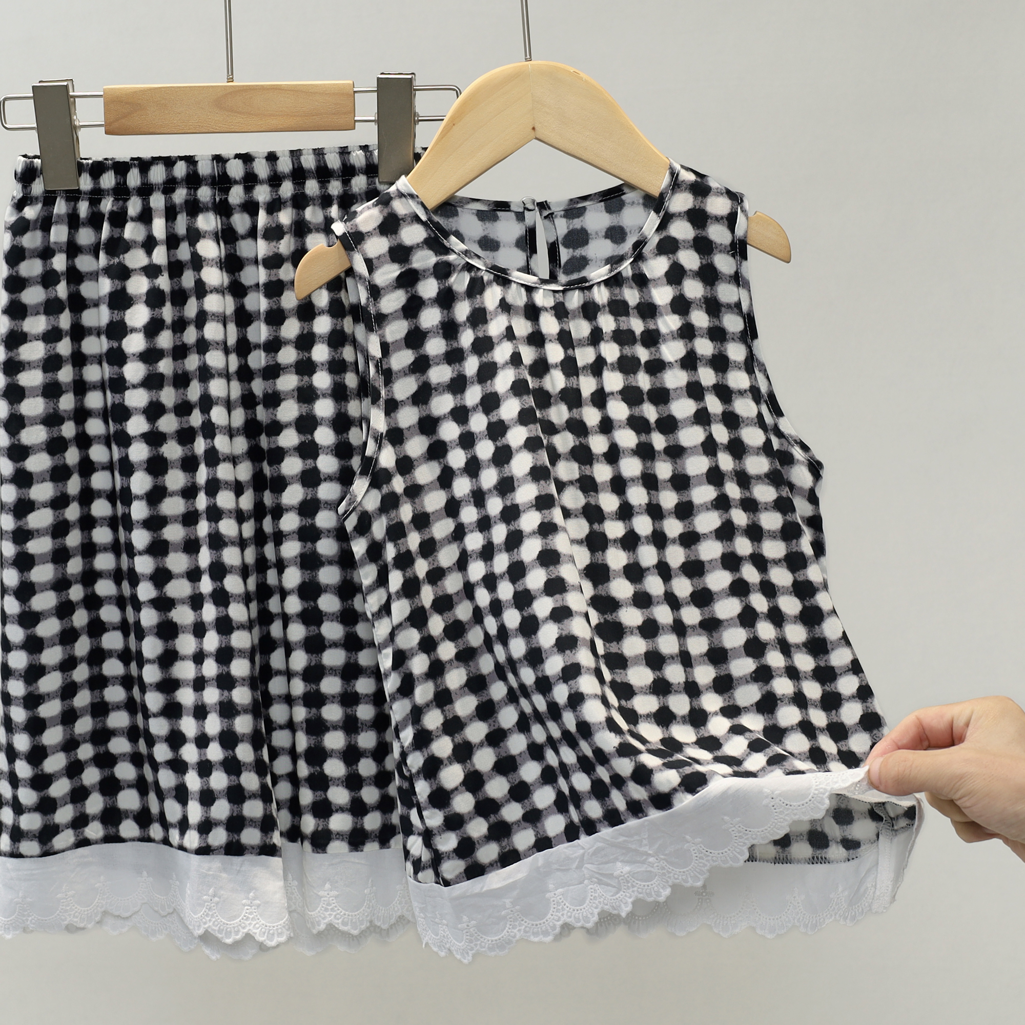 女童背心套装女孩冰丝睡衣儿童夏季薄款短裤家居服宝宝空调服3434