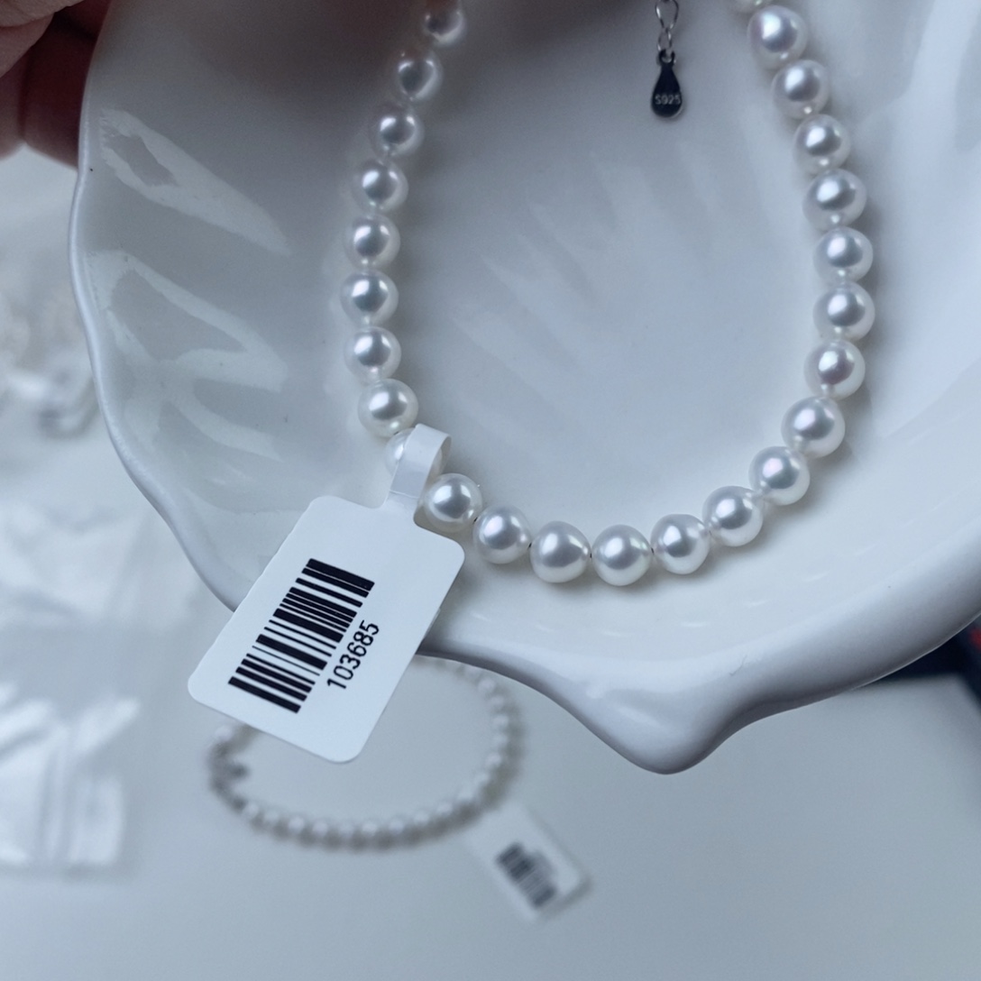 淡水珍珠银S925镶嵌项链103685