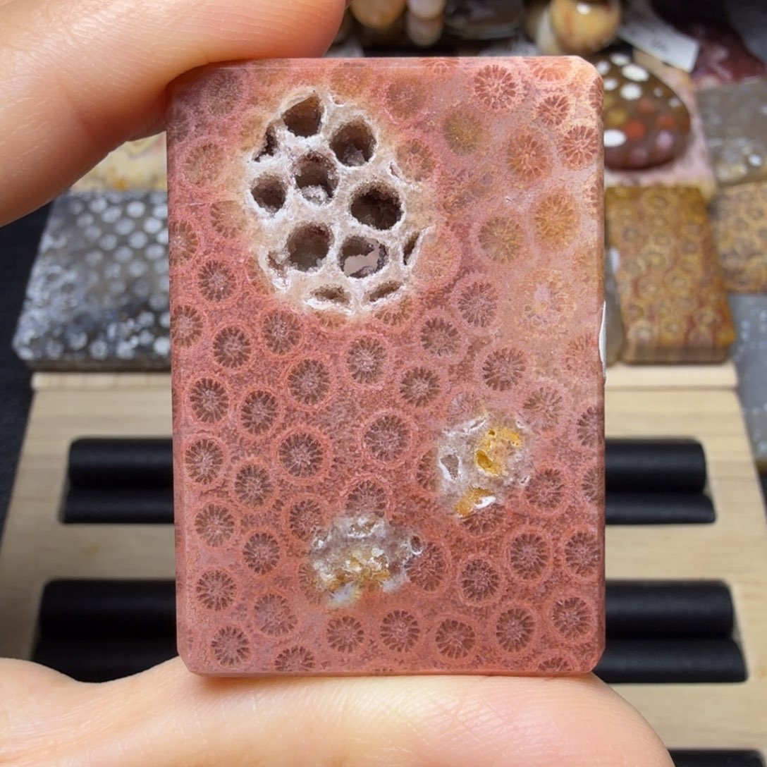 硅化玉未镶嵌像雕刻出来的方牌，佳偶天成