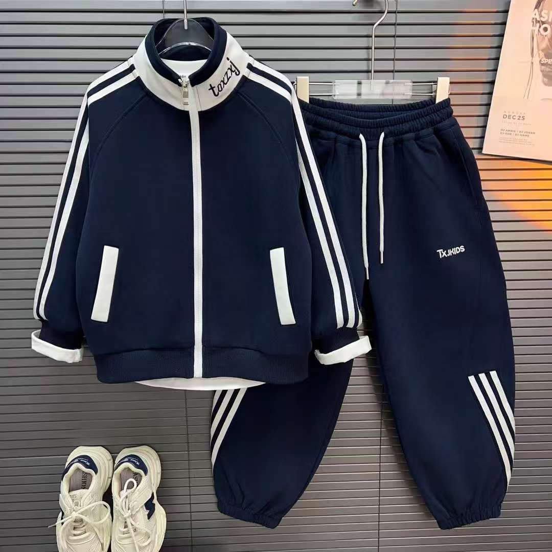 男童套装春秋季痞帅衣服2025新款洋气儿童装男孩卫衣宝宝两件套潮