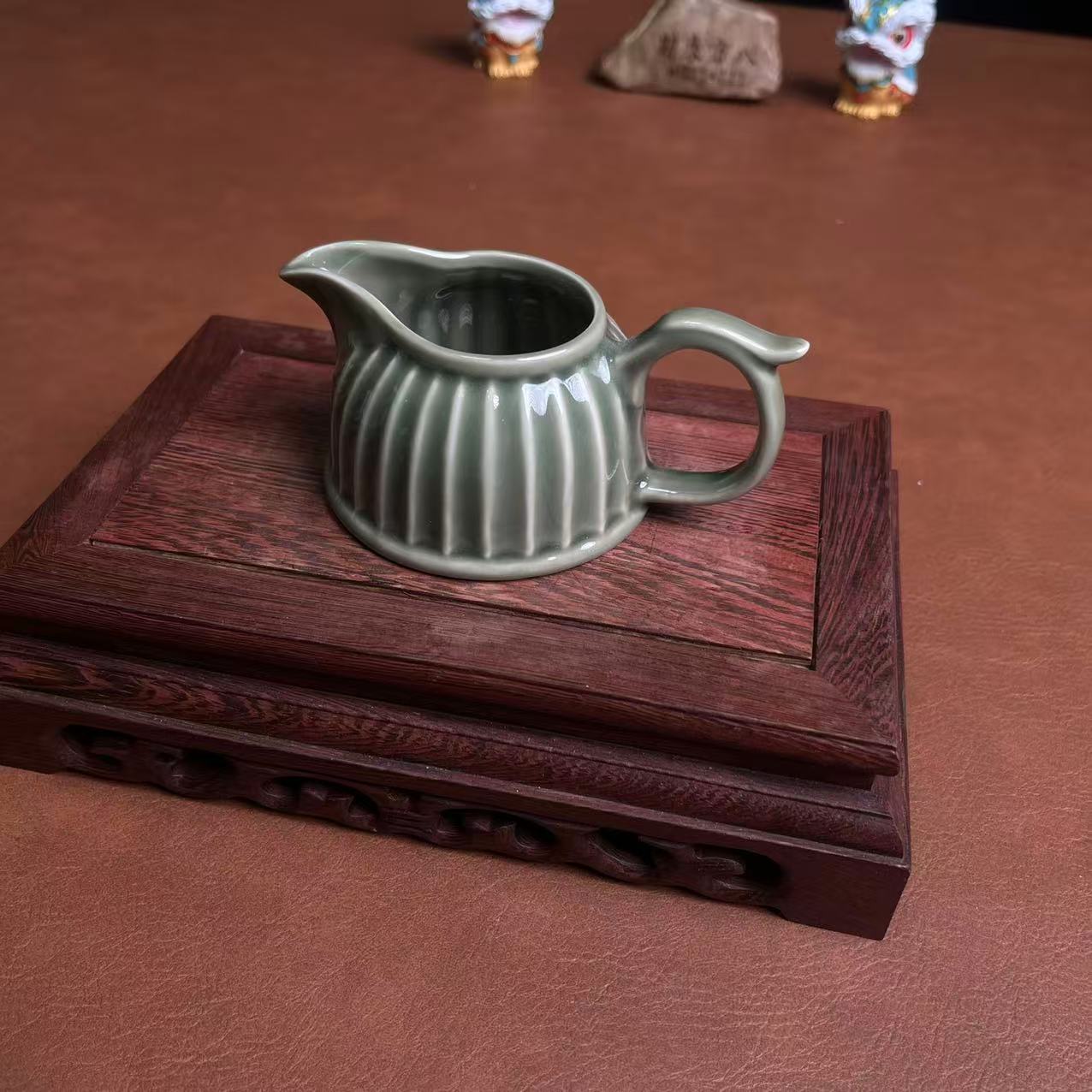 瓷器 绿色陶瓷公道杯-5776