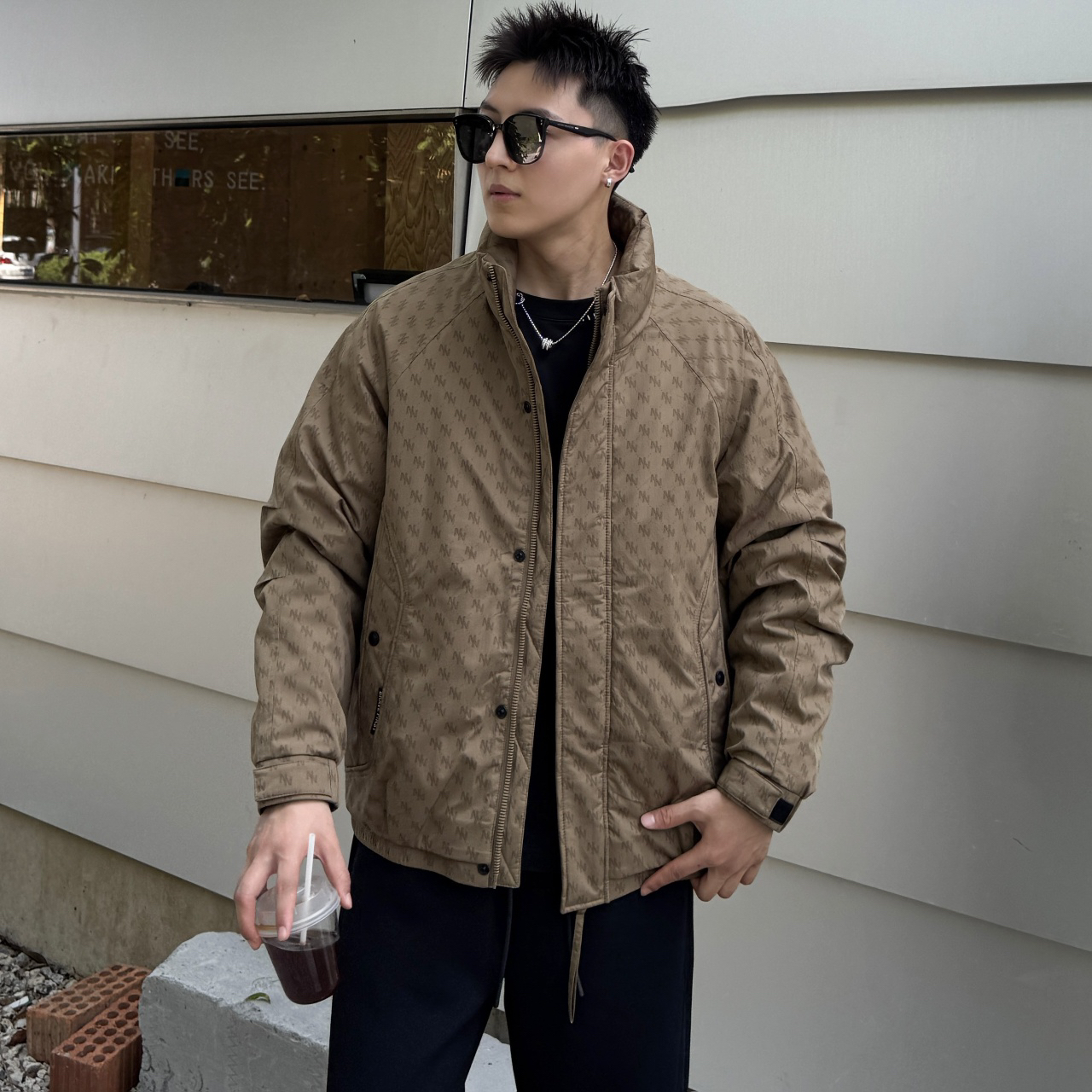 秋冬90羽羽拉链潮流防风中长款保暖立领外套时尚百搭