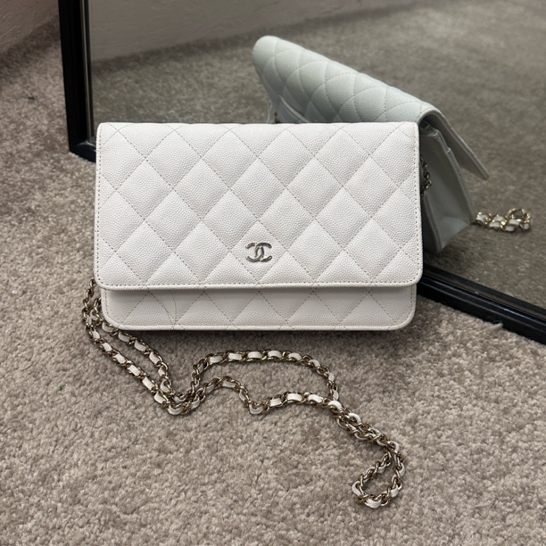 99新 Chanel/香奈儿 22B白金荔枝纹牛皮woc 