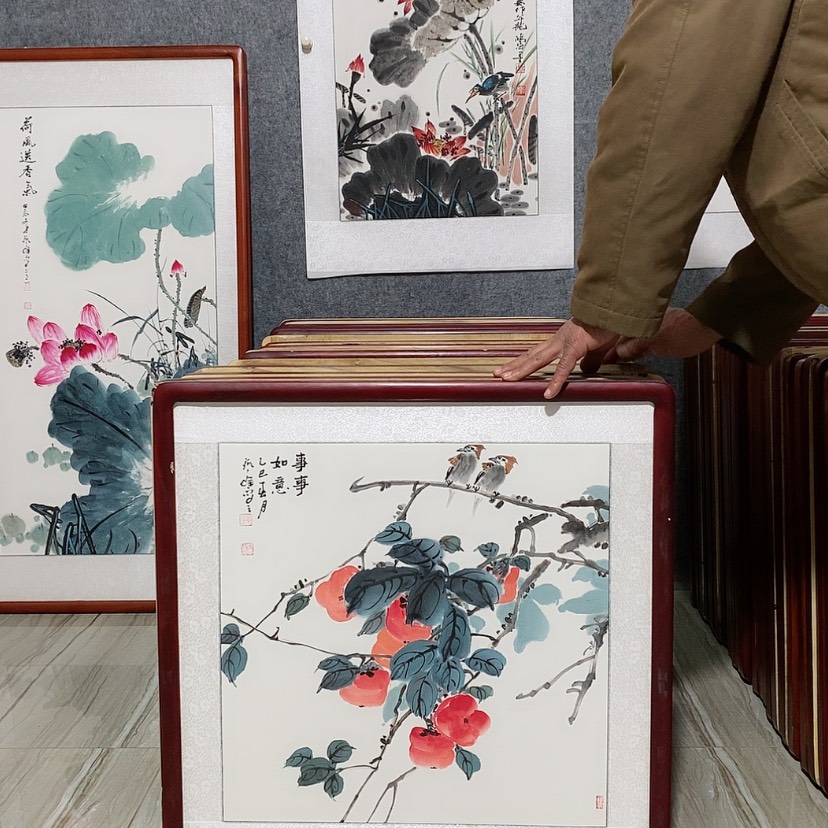 【闪购商品】国画书画作品带框65×65厘米