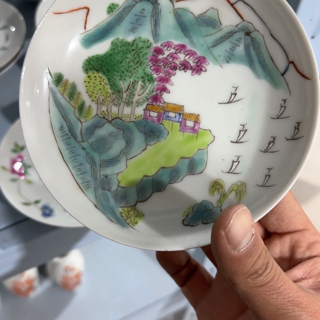 瓷片摆件手绘瓷器全部处理