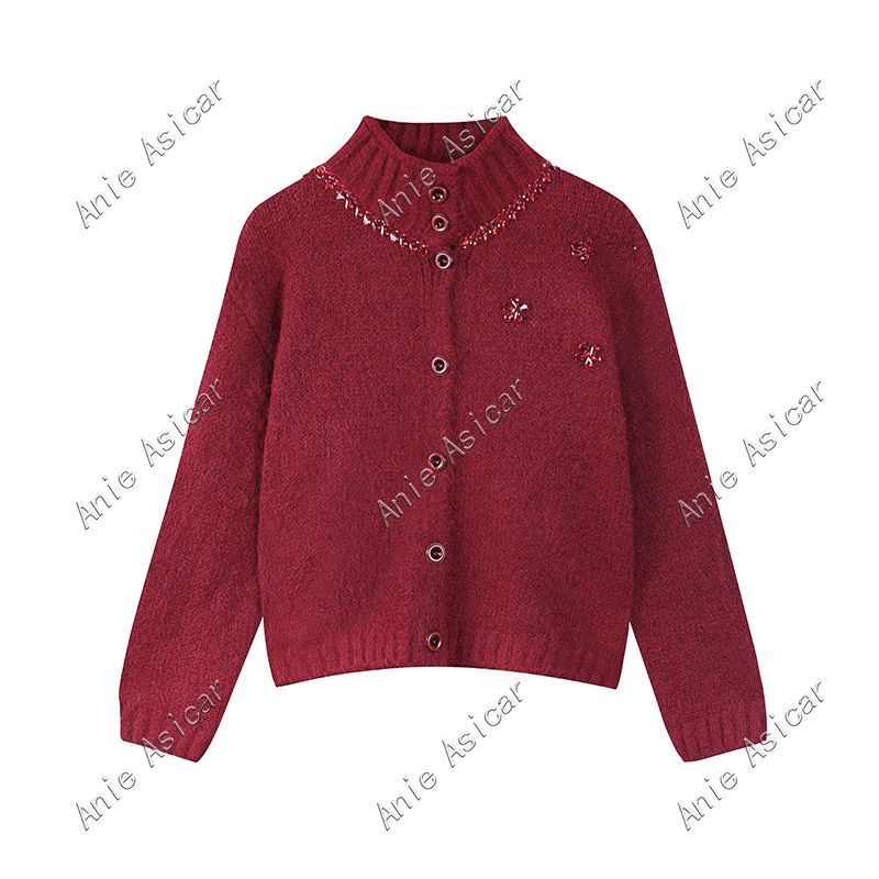 25188 洋气长袖针织衫女2025年秋季新款显瘦百搭气质减龄上衣