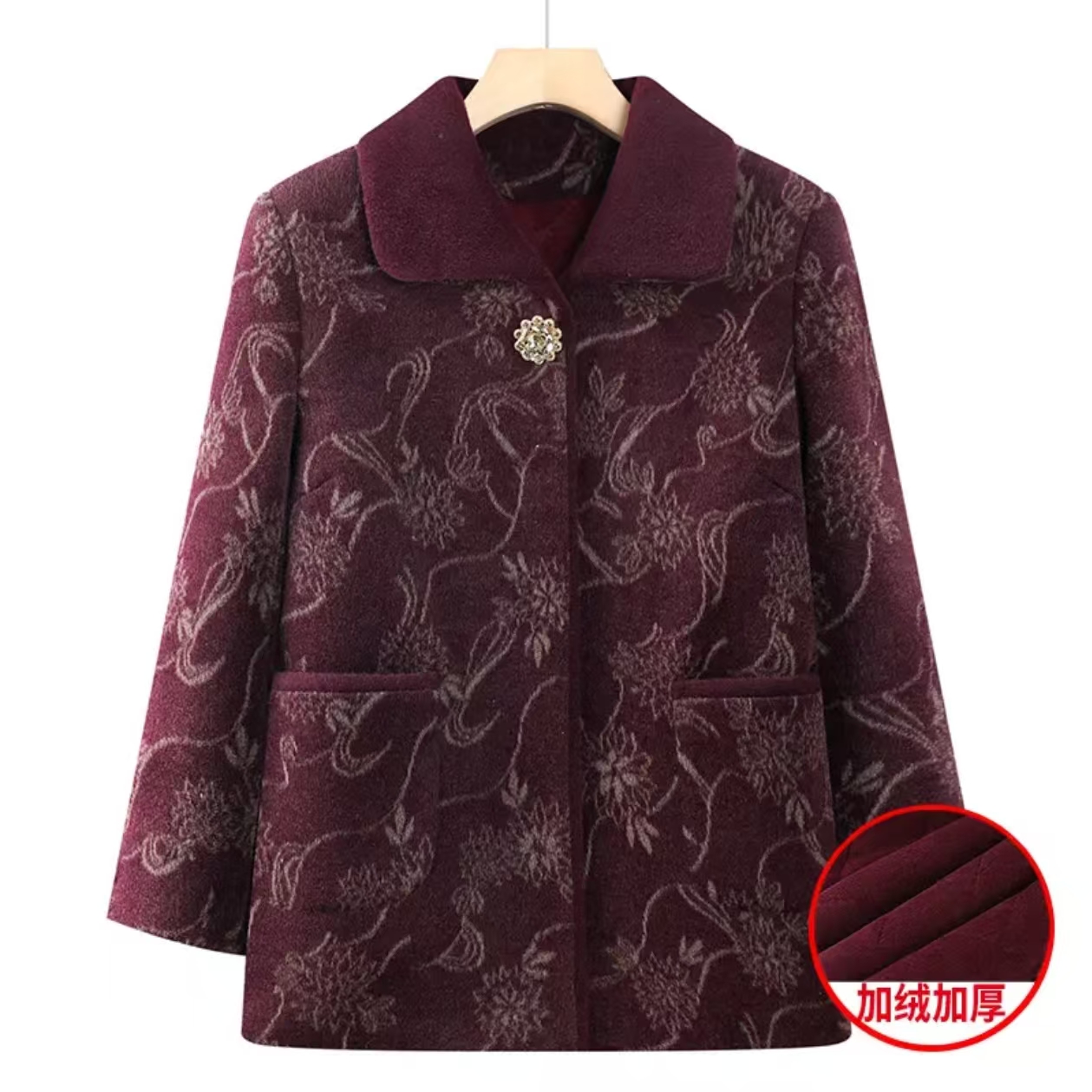 奶奶冬装外套2025新款中老年人棉衣大衣女妈妈衣服70岁80加厚