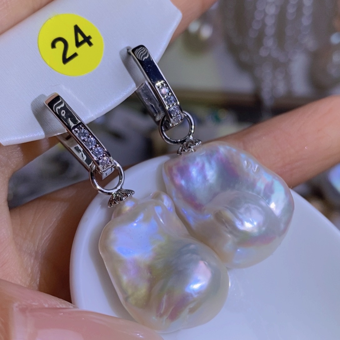 银S925镶嵌天然淡水珍珠淡水珍珠