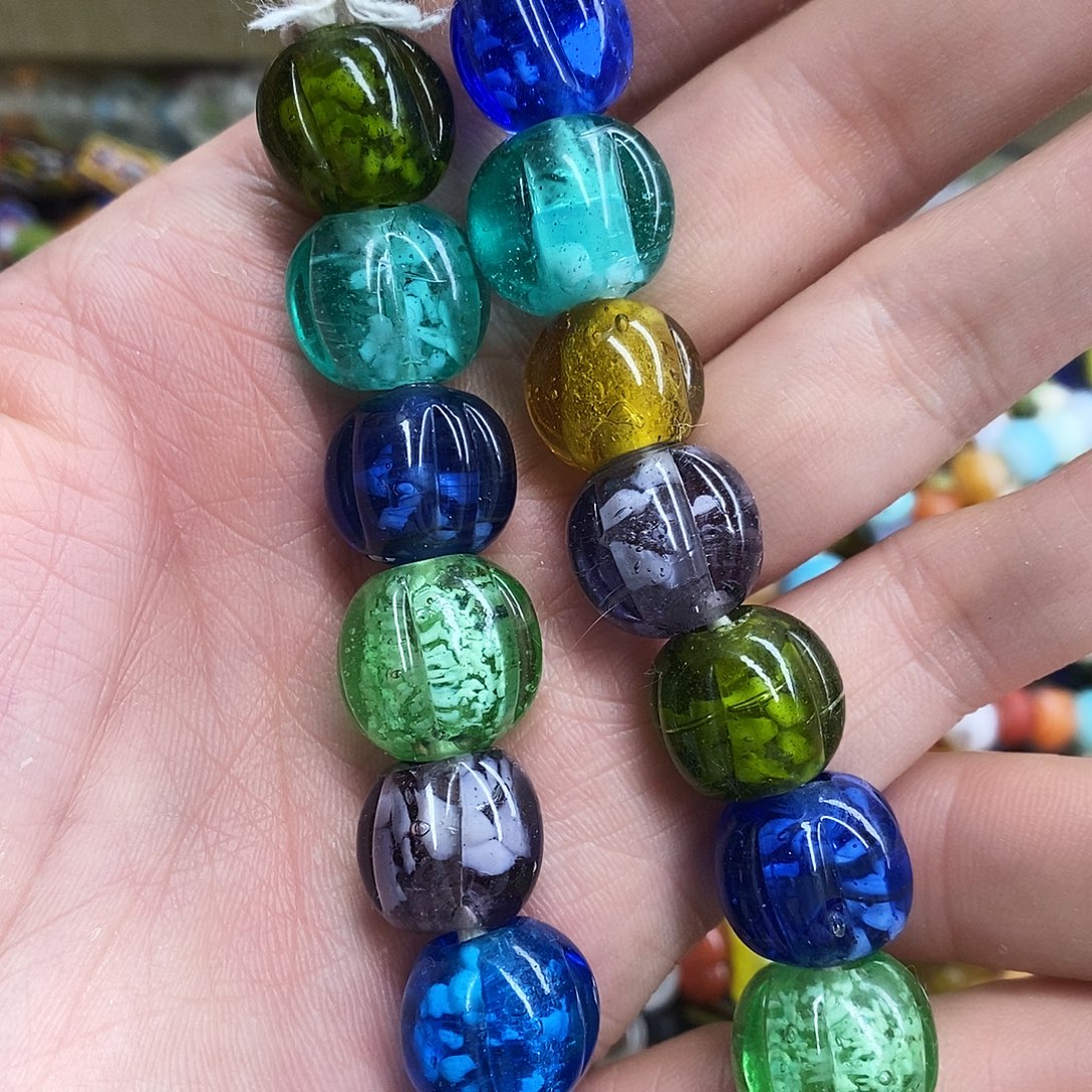 颈饰琉璃尼泊尔飘花多宝瓜珠 