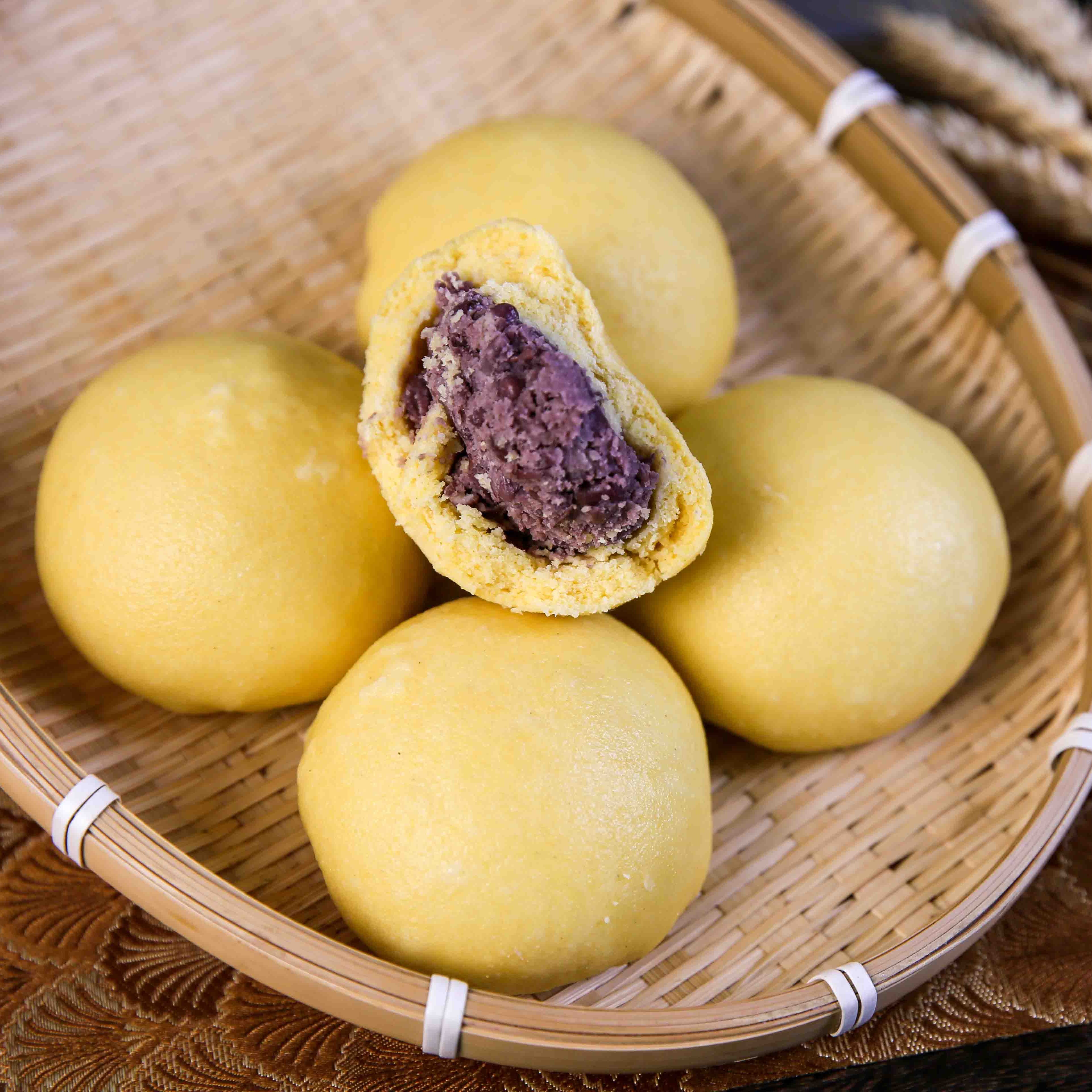 玉米面红豆包窝窝头粗粮杂粮馒头纯手工速食早餐半成品