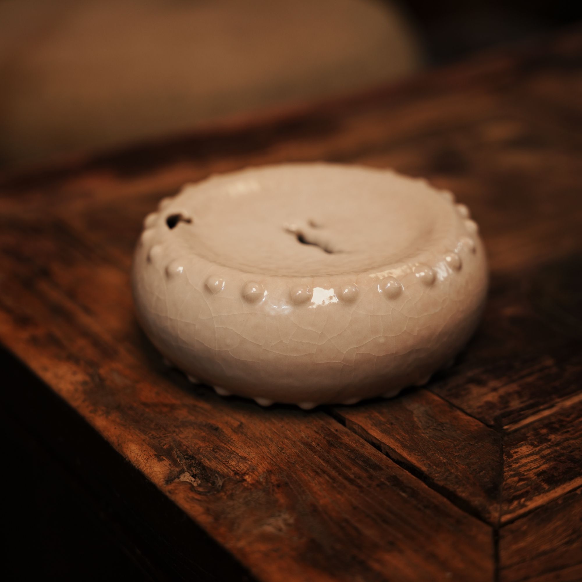 【九离烧】白色鼓钉蓄水壶承(九离烧0184)450cc