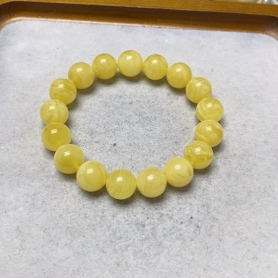 蜜蜡裸石未镶嵌手串