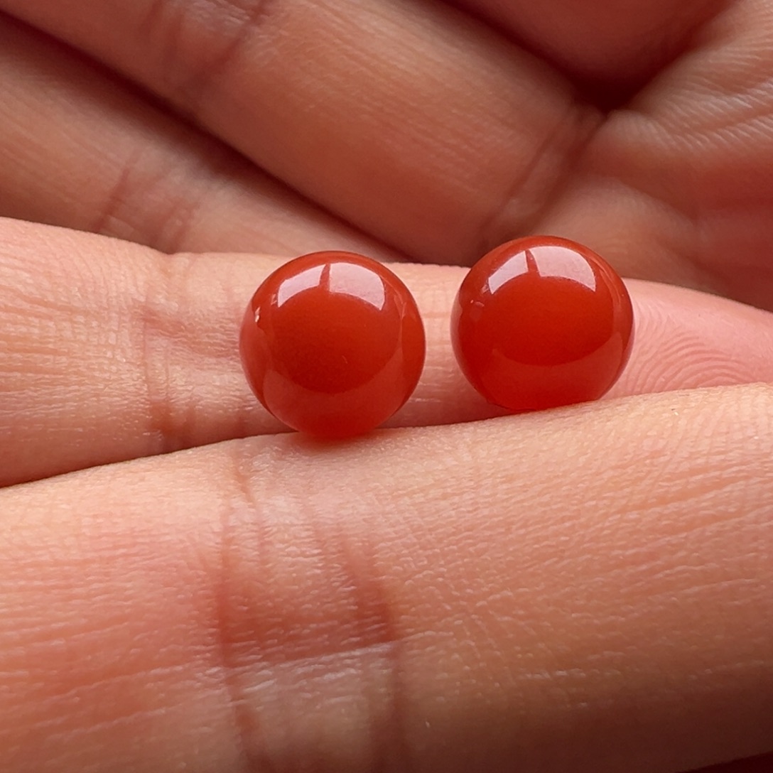 先***生南红玛瑙未镶嵌圆珠8.5