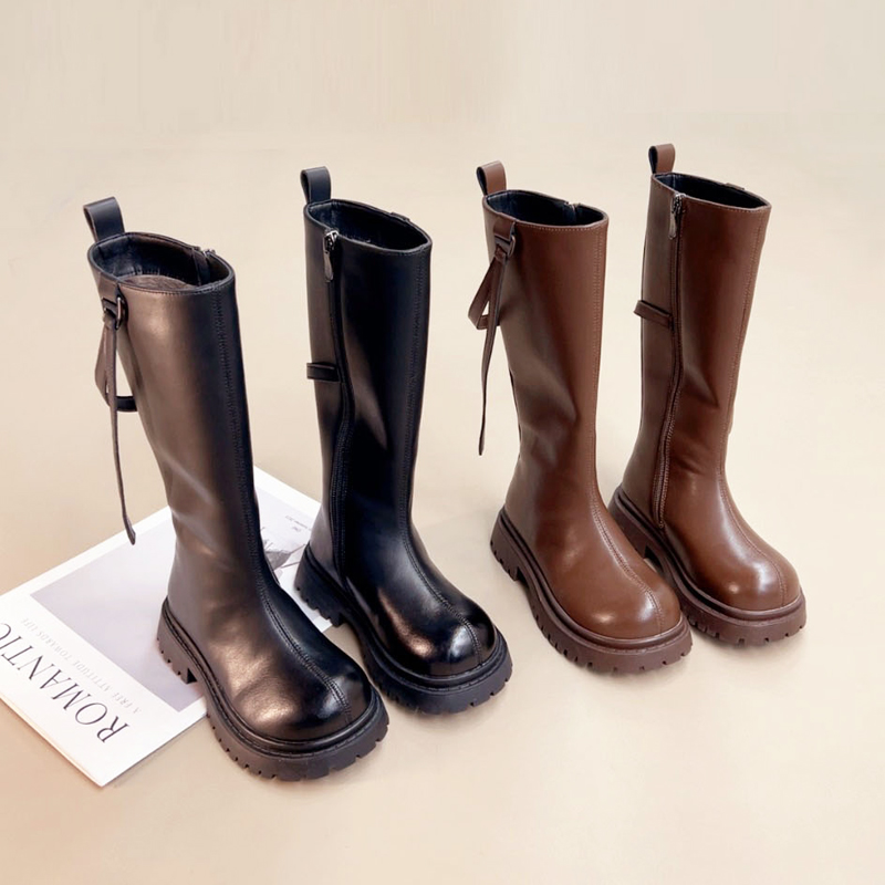 女童靴子宝宝鞋子2025秋冬新款儿童过膝高筒靴公主靴加绒长靴8668