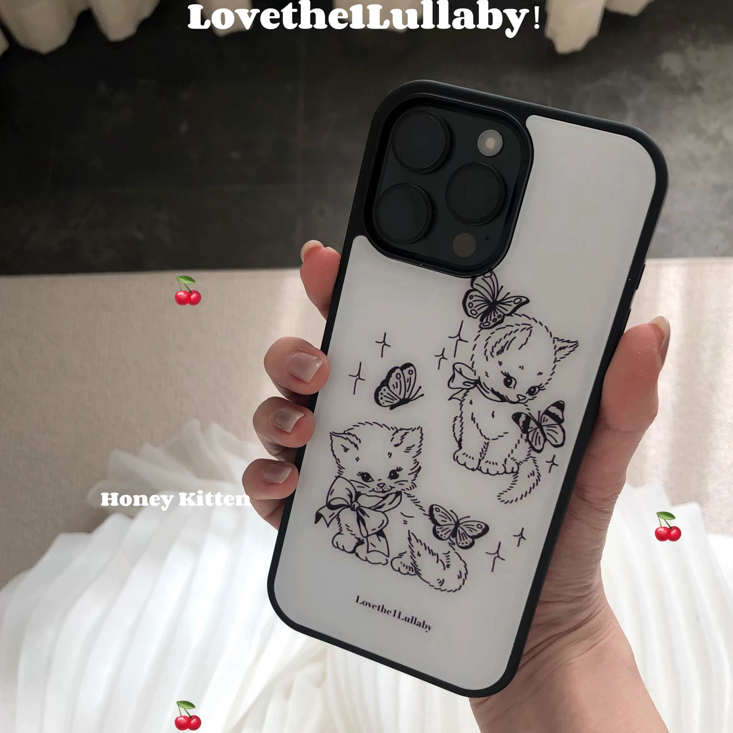 韩系小众ins猫咪适用苹果17promax手机壳iPhone16玻璃15/13全包12