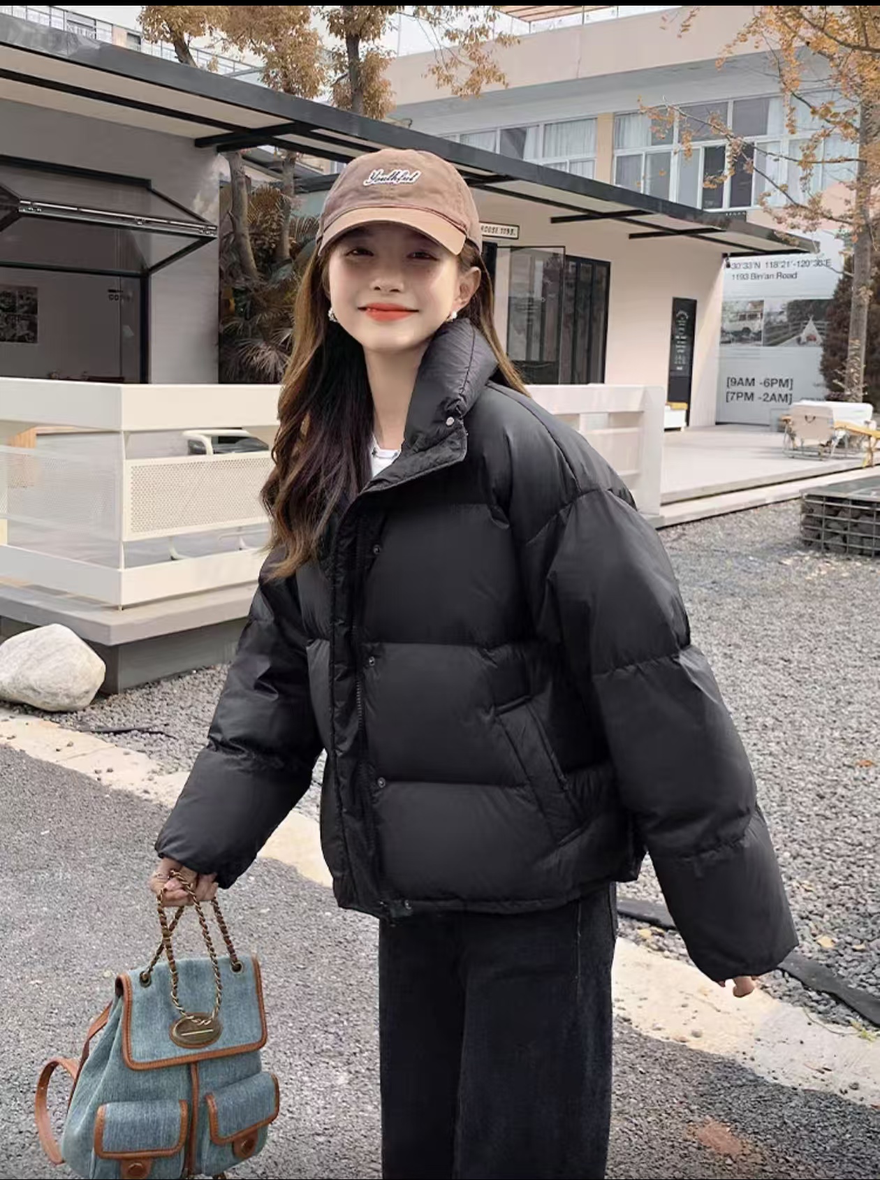 《现货》韩版简约小面包纯色鸭绒羽绒服女-2F98