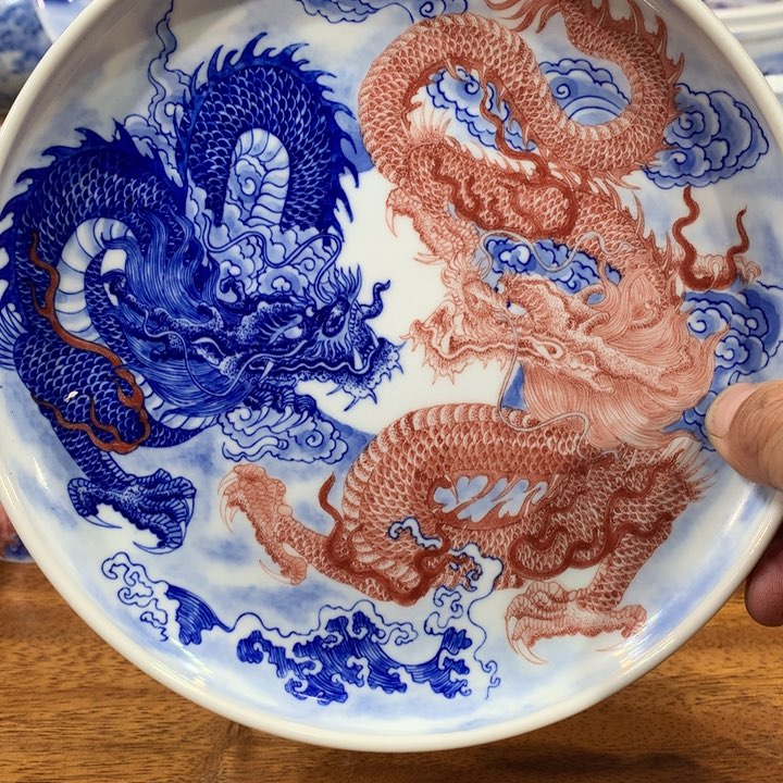 自成堂柴窑青花双龙壶承