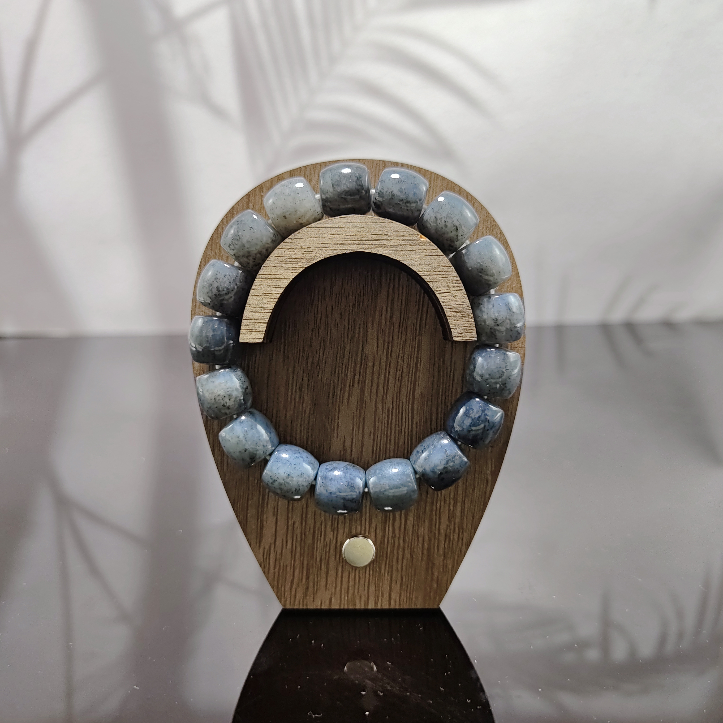 和田玉青花籽直切手串（卡12）4925