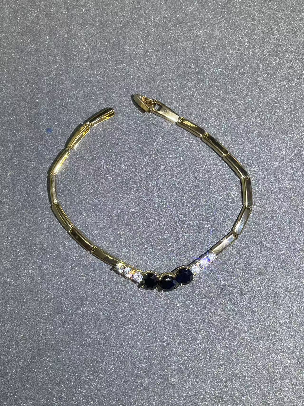 a1761玫色黑镶手链多样性发货