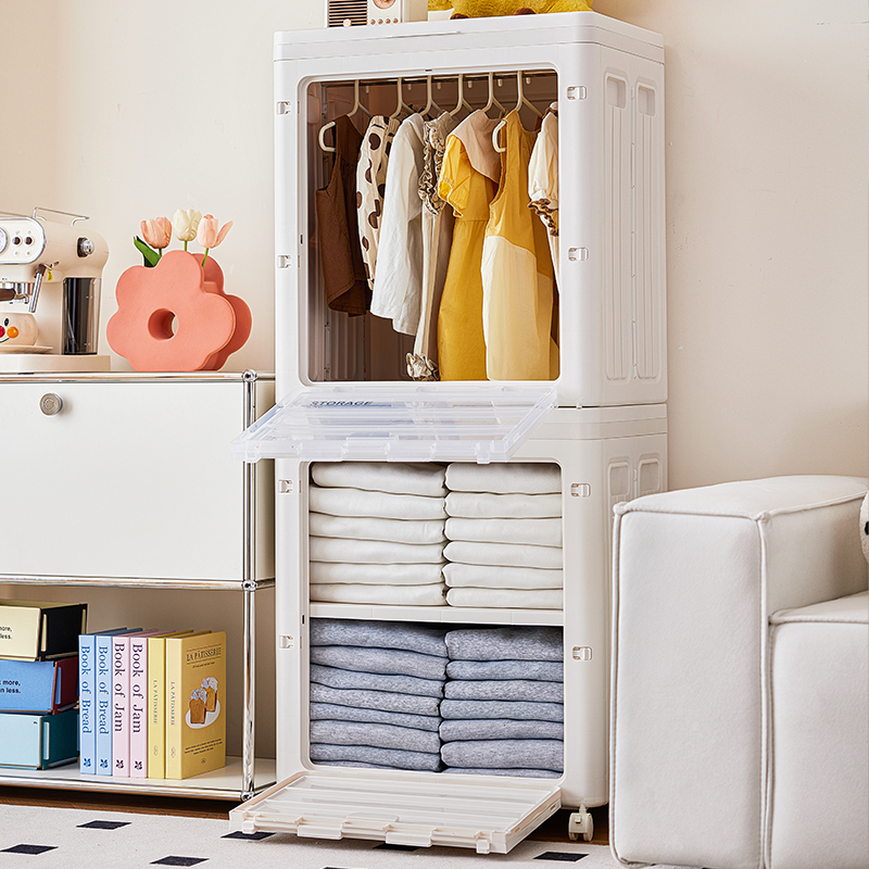 【送货上门】免安装衣柜上翻盖折叠家用收纳柜整理柜衣服多层衣柜