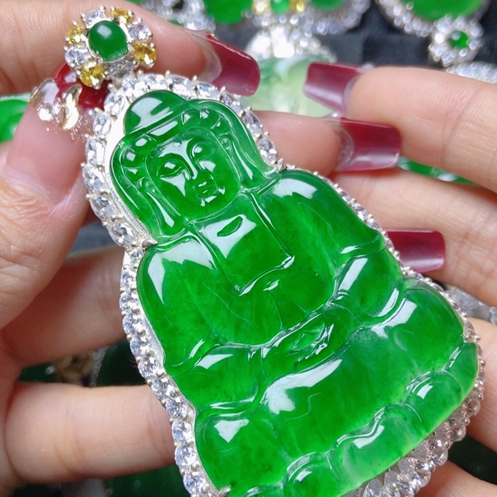 翡翠颈饰银S925镶嵌