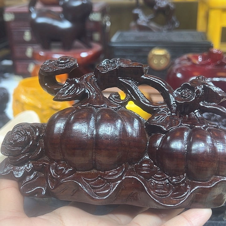 木黑檀18cm南瓜工艺一个