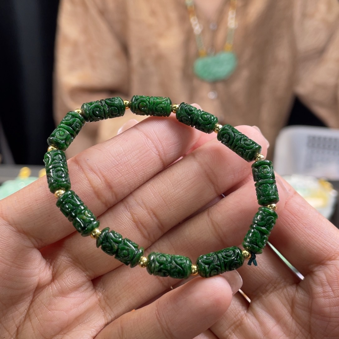 翡翠手串未镶嵌代编织