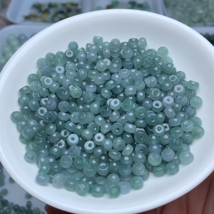 【闪购商品】未镶嵌翡翠手链卡3乘5冰蓝水算盘100颗