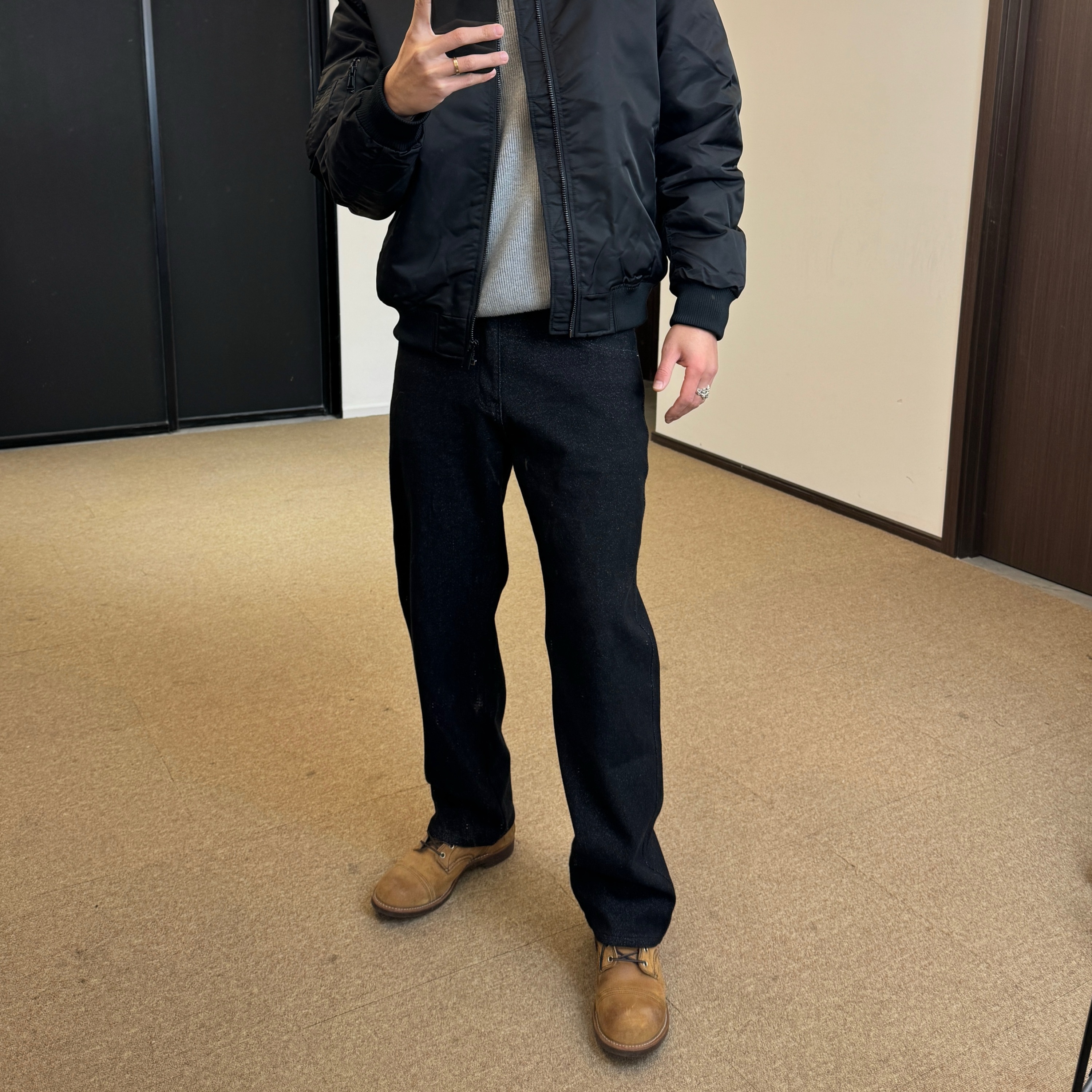 tillthedawn老钱风毛呢加厚牛仔裤秋冬男弹力cleanfit休闲直筒裤