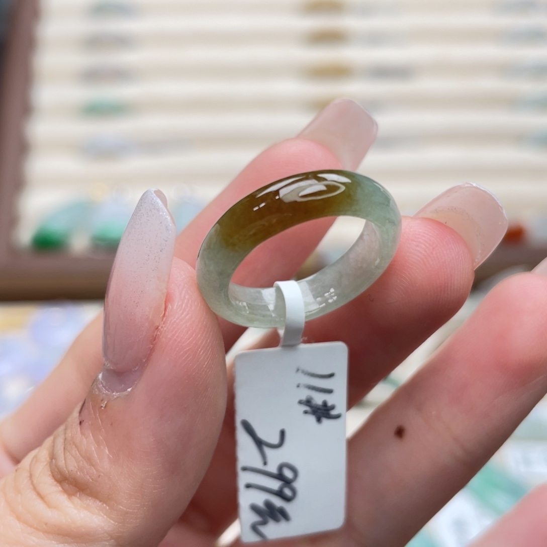 翡翠未镶嵌戒圈a05港圈11焦糖咖啡