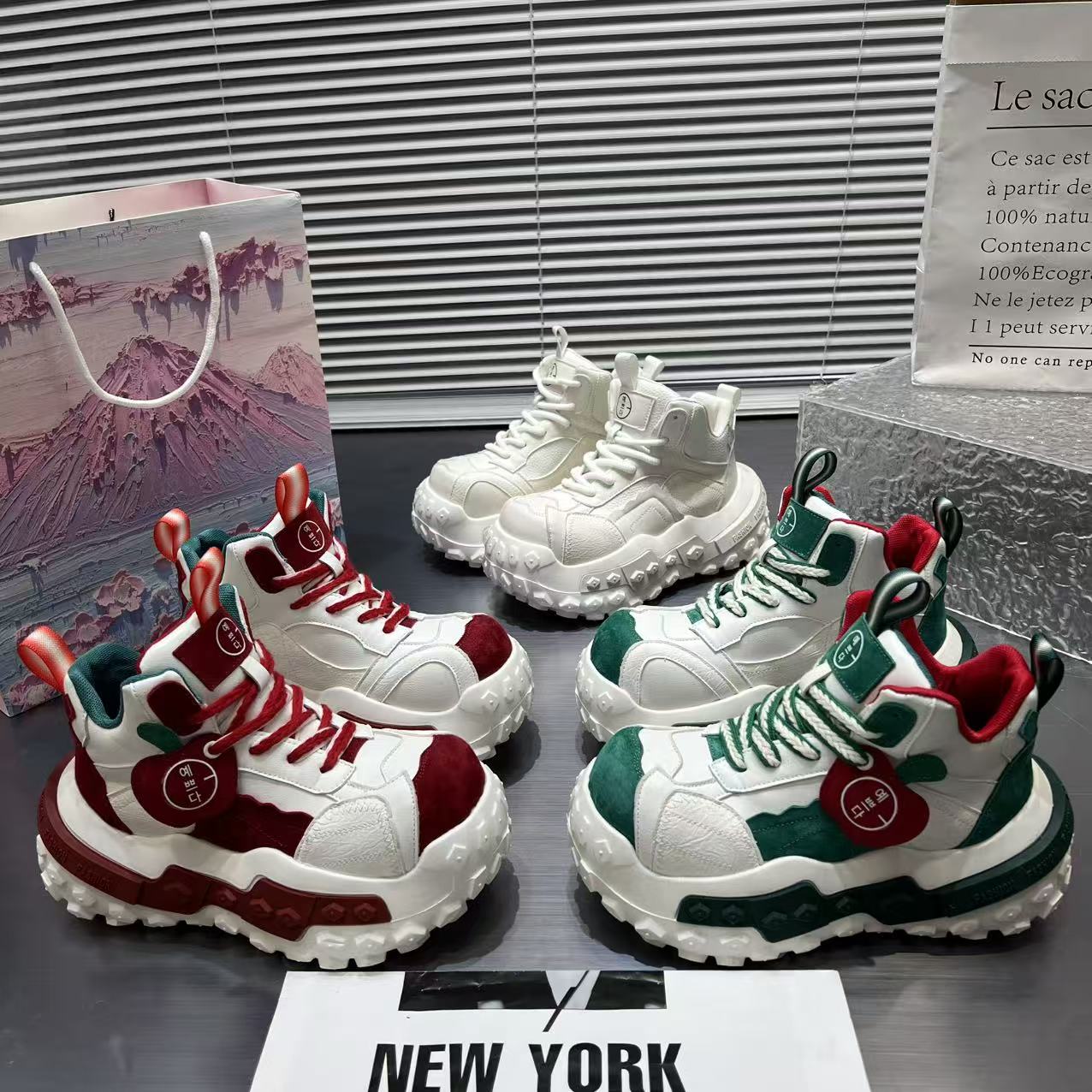 【余】2026早春新款鸳鸯鞋复古拼色轮胎老爹鞋韩版百搭休闲爆款女鞋