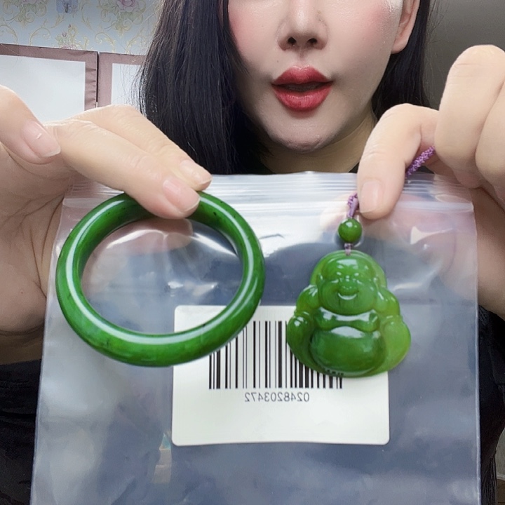 和田玉未镶嵌手镯搭佛公