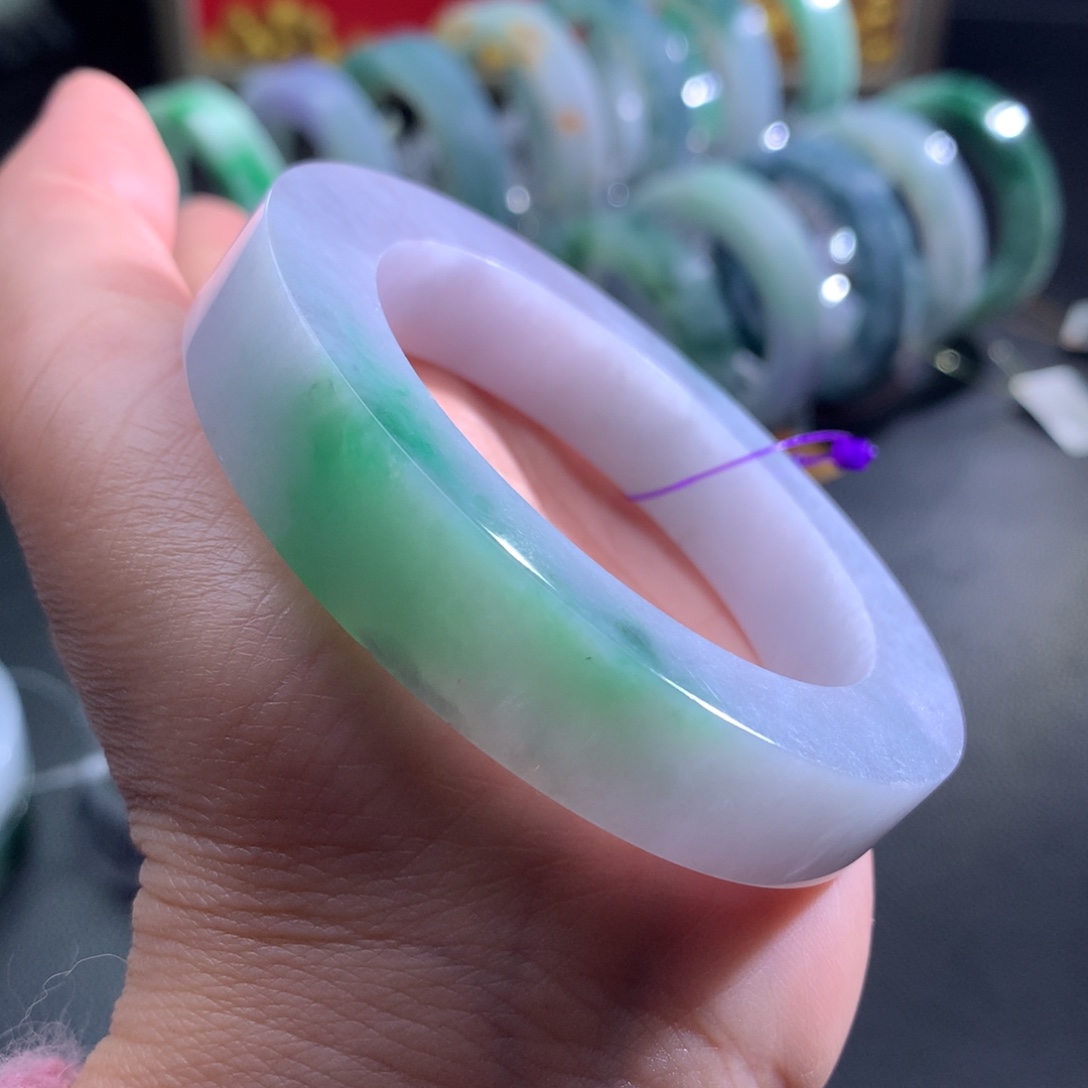 定制翡翠未镶嵌翡翠手镯53-58