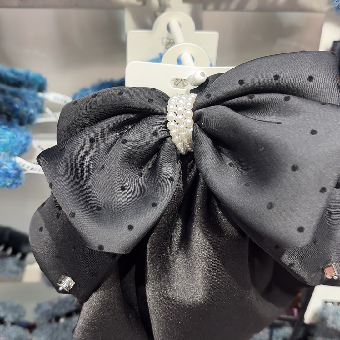 布艺铁合金波点蝴蝶结马尾抓