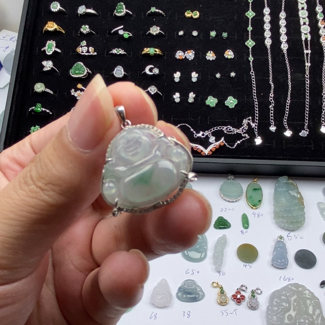 翡翠银S925镶嵌颈饰000000027